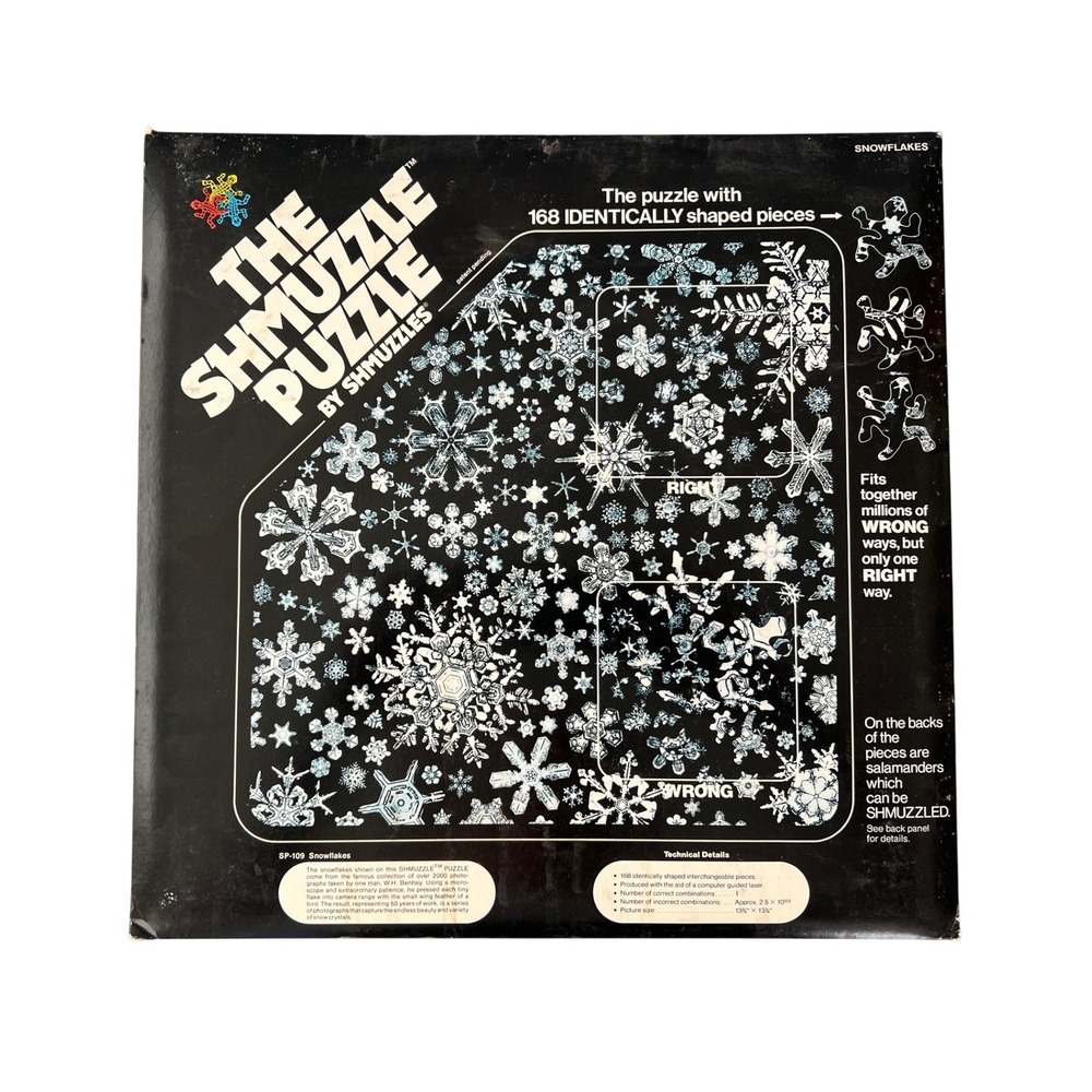 Shmuzzle Puzzle Snowflakes SP-109 168 Identical Pieces Vintage 1981 Rare
